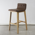 Solid Wood with Leather Soft Bar Chair